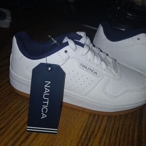 Nautica Kid's White and Navy Sneakers